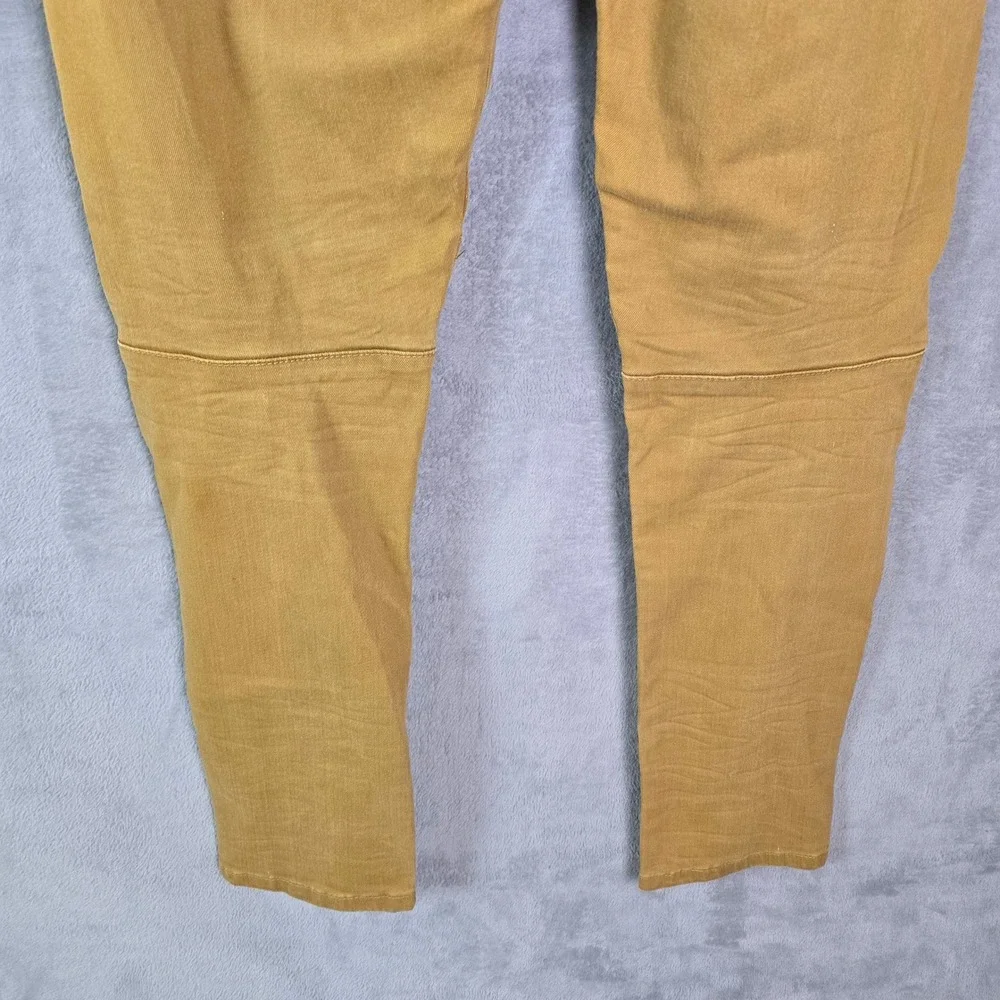 Smoke Rise Mens Moto Biker Jeans Mustard Yellow Slim Tapered 36x32 TSON901